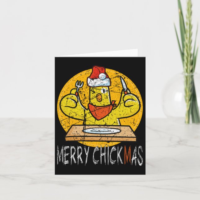 Merry Chickmas Christmas  Card (Front)