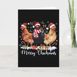 Merry Chickmas Christmas Chicken Coquette Chicken Card