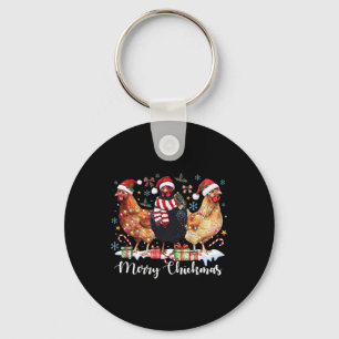 Merry Chickmas Christmas Chicken Coquette Chicken Key Ring
