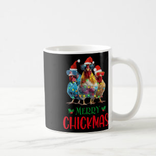 Merry Chickmas Ornament Lights Chicken Farmer Chri Coffee Mug