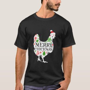Merry Chickmas Santa Hat Chicken Lovers Christmas  T-Shirt
