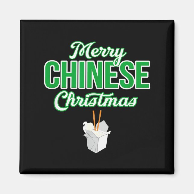 Merry Chinese Christmas Xmas Funny Restaurant Take Magnet (Front)
