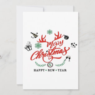 Merry Chirstmas Happy New Year Thank You Card
