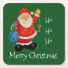 Merry Chirstmas with Santa Beverage Coasters