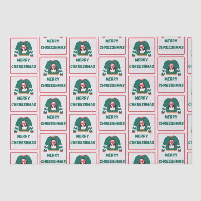 Merry Chreeshmas Penguin Sweater   Tissue Paper (Front)