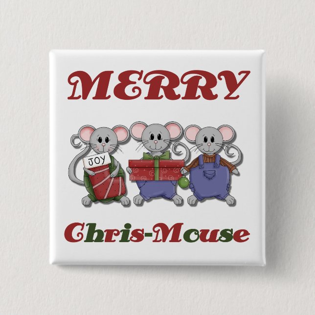 Merry Chris-Mouse Tshirts and Gifts 15 Cm Square Badge (Front)