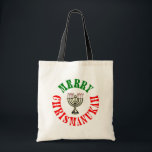 Merry Chrismanukah- Christmas Chanukah Menorah Tote Bag<br><div class="desc">The perfect way to celebrate both Christmas and Hanukah all at the same time. Merry Christmas   Happy Chanukah = Merry Chrismanukah,  complete with Candy Cane Menorah Candles.</div>