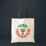 Merry Chrismanukah- Christmas Chanukah Menorah Tote Bag<br><div class="desc">The perfect way to celebrate both Christmas and Hanukah all at the same time. Merry Christmas   Happy Chanukah = Merry Chrismanukah,  complete with Candy Cane Menorah Candles.</div>