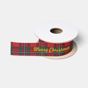 Merry Chrismas MacGregor Tartan Satin Ribbon