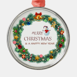 merry chrismas metal ornament