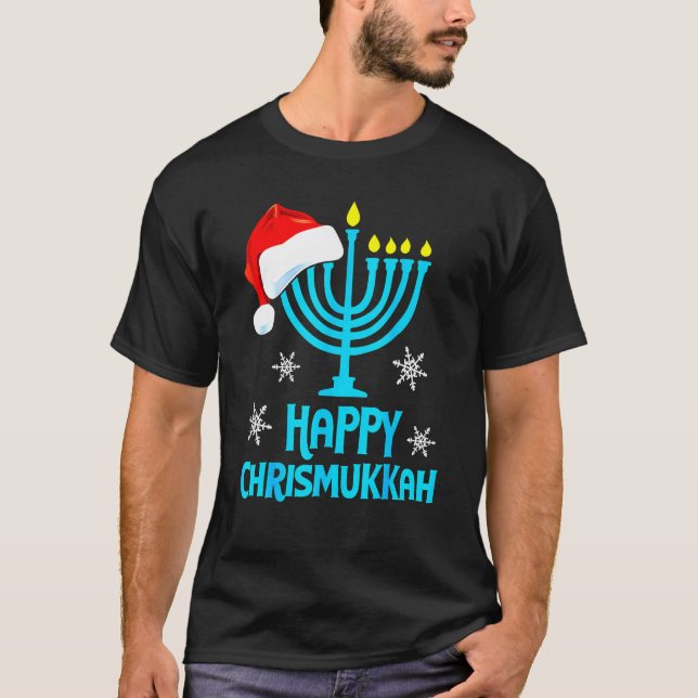 Merry Chrismukkah 2022 Happy Hanukkah Christmas Sa T-Shirt (Front)