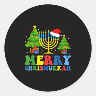 Merry Chrismukkah 2024 Happy Hanukkah Christmas Sa Classic Round Sticker