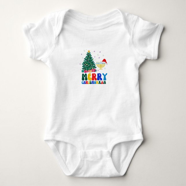 Merry Chrismukkah Baby Bodysuit (Front)