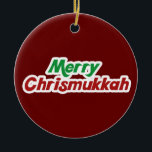 Merry Chrismukkah Ceramic Tree Decoration<br><div class="desc">Happy holidays</div>