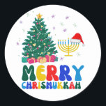 Merry Chrismukkah Classic Round Sticker<br><div class="desc">Happy Chrismukkah</div>