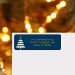 Merry Chrismukkah Cute Hanukkah Christmas Party Return Address Label<br><div class="desc">This cute Merry Chrismukkah return address label features a green Christmas tree decorated with blue dreidel ornaments and a gold Jewish Star of David at the top for Hanukkah to combine the 2 holidays for a family that celebrates both.</div>