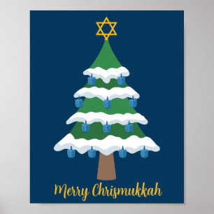 Merry Chrismukkah Cute Hanukkah Christmas Poster