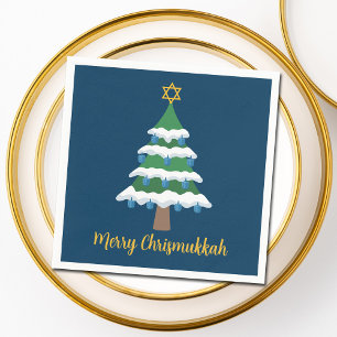 Merry Chrismukkah Cute Hanukkah Christmas Tree Napkin