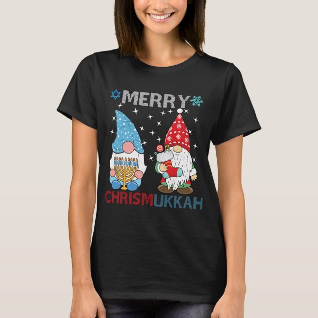 Merry Chrismukkah Funny Gnomes T-Shirt (Front)