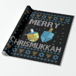 Merry Chrismukkah Funny Jewish Hanukkah Holiday Wrapping Paper<br><div class="desc">funny, xmas, hanukkah, christmas, gift, birthday, dreidel, menorah, christmukkah, </div>