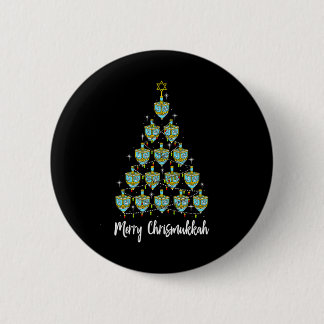Merry Chrismukkah Hanukkah Dreidel Christmas Tree 6 Cm Round Badge