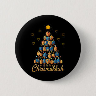 Merry Chrismukkah Happy Chanukkah Dreidel Christma 6 Cm Round Badge