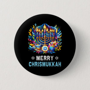 Merry Chrismukkah Happy Christmas Christmakkuh Han 6 Cm Round Badge