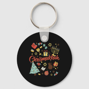 Merry Chrismukkah Happy Christmas Hanukkah 1 Key Ring