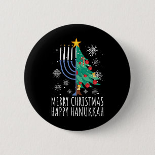 Merry Chrismukkah Happy Christmas Hanukkah 6 Cm Round Badge
