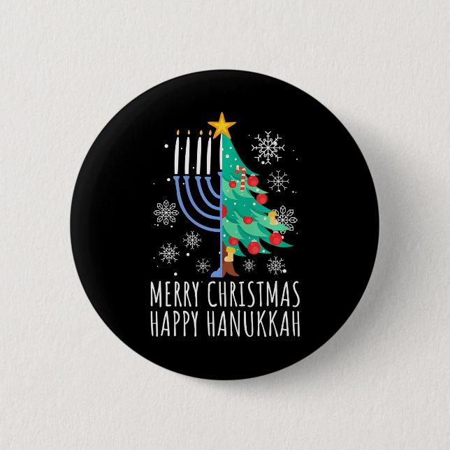 Merry Chrismukkah Happy Christmas Hanukkah 6 Cm Round Badge (Front)