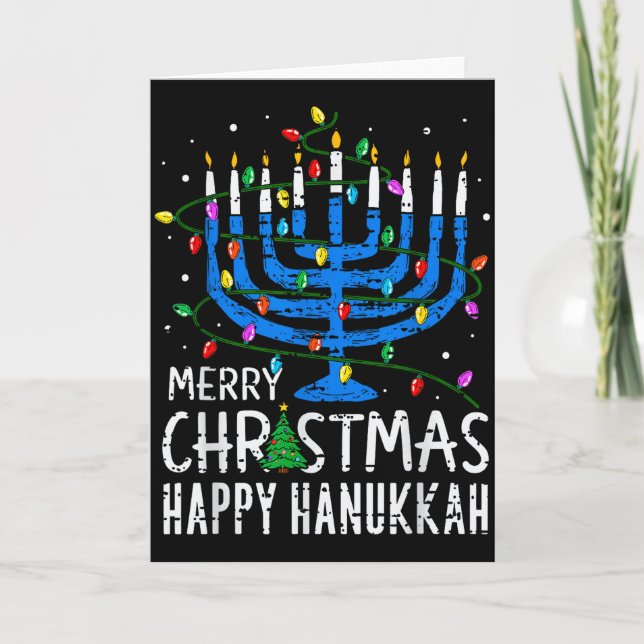 Merry Chrismukkah Happy Christmas Hanukkah Chanuka Card (Front)
