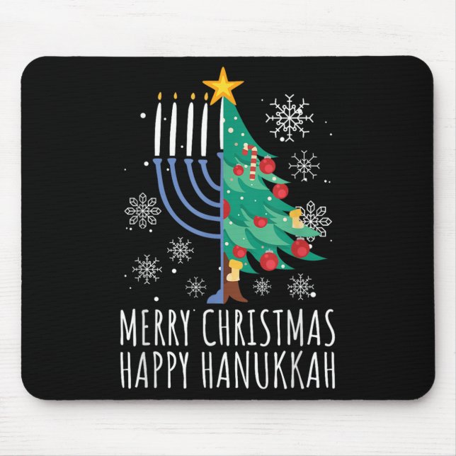 Merry Chrismukkah Happy Christmas Hanukkah  Mouse Pad (Front)