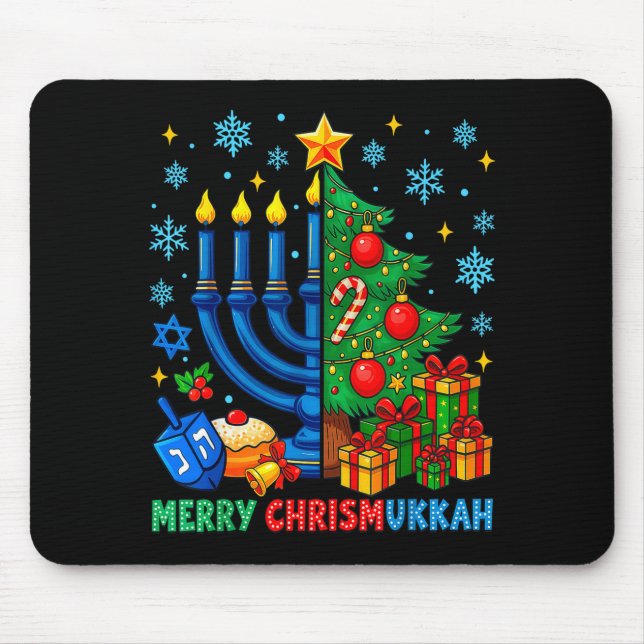 Merry Chrismukkah Happy Christmas Hanukkah Pajama  Mouse Pad (Front)