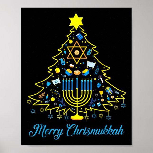 Merry Chrismukkah Happy Christmas Hanukkah  Poster (Front)