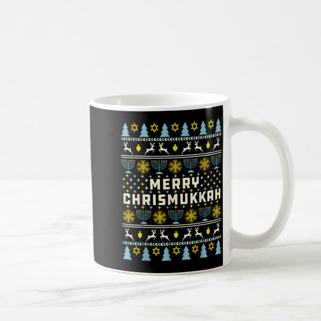 Merry Chrismukkah Happy Hanukkah Jew Ugly Christma Coffee Mug (Right)