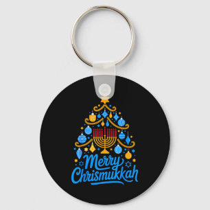 Merry Chrismukkah Holiday Hanukkah Family Matching Key Ring
