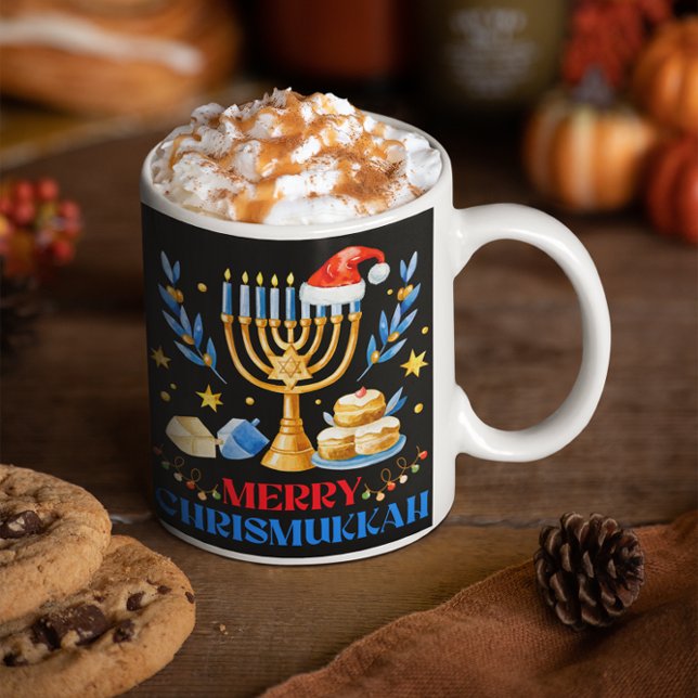 Merry Chrismukkah Holiday Hanukkah Pajama Family Mug (Creator Uploaded)