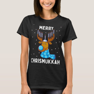 Merry Chrismukkah Jewish Christmas Hanukkah Reinde T-Shirt