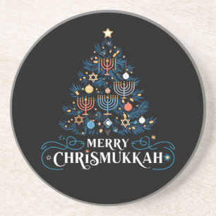Merry Chrismukkah Jewish Holiday Hanukkah Coaster