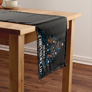 Merry Chrismukkah Jewish Holiday Hanukkah Short Table Runner