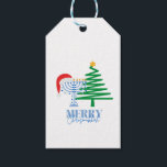 Merry Chrismukkah Menorah and Tree Gift Tag<br><div class="desc">Merry Chrismukkah design</div>