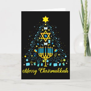Merry Chrismukkah Menorah Christmas Tree Chanukah Card