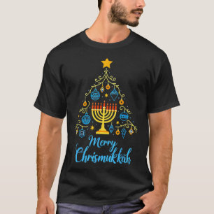 Merry Chrismukkah Menorah Christmas Tree Chanukah T-Shirt