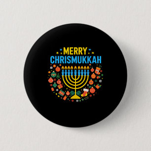 Merry Chrismukkah Merry Christmas Happy Chanukah J 6 Cm Round Badge