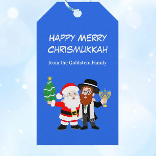 Merry Chrismukkah Santa Meets the Rabbi Party  Gift Tags