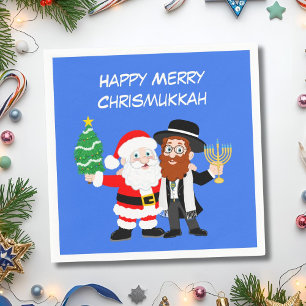 Merry Chrismukkah Santa Meets the Rabbi Party  Napkin