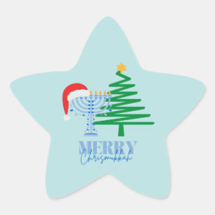 Merry Chrismukkah Star Sticker Label