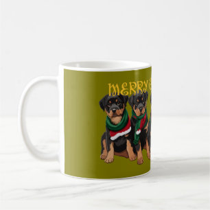 Merry Chrismutts Christmas Holiday Puppies Festive Coffee Mug