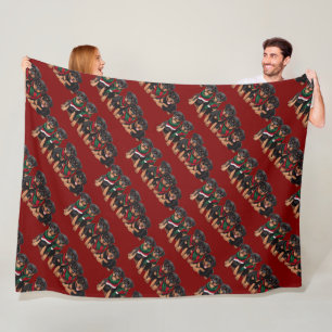 Merry Chrismutts Rottweiler Puppies Wearing Scarf Fleece Blanket