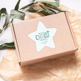 Merry Christ mas Christian Boho Family Name Star Sticker